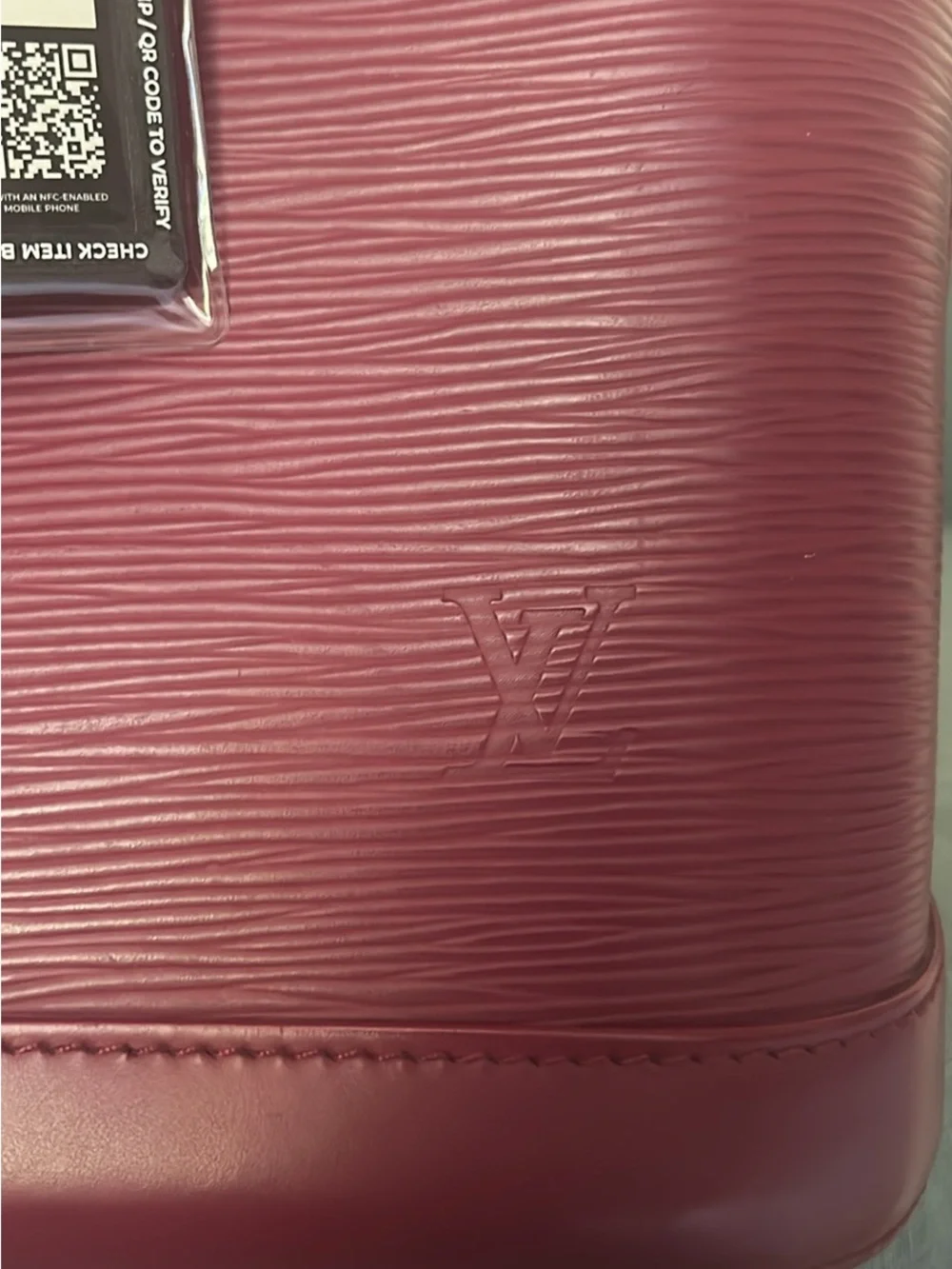 Louis Vuitton Plum Epi Leather Satchel with Silver Hardware